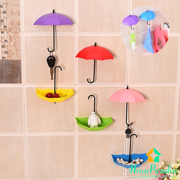 Móc Treo Đồ Dán Tường Hình Cây Dù Sáng Tạo