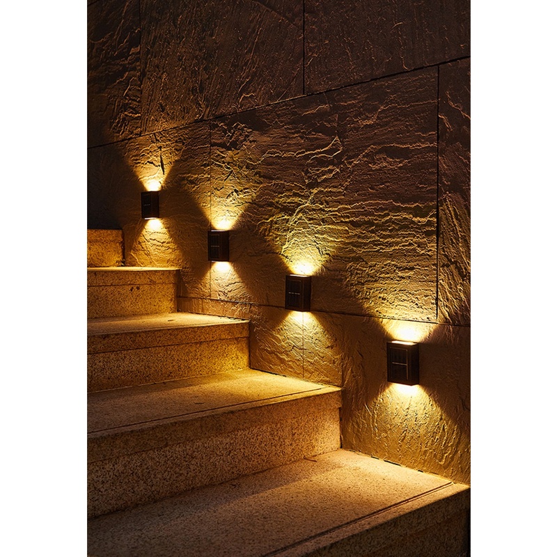 Đèn Led Năng Lượng Mặt Trời Chống Thấm Nước Chiếu Sáng Lên Xuống Cầu Thang/ Hàng Rào