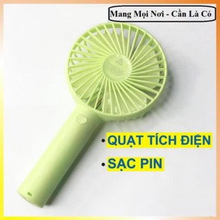 [𝗛𝗮̀𝗻𝗴 𝗟𝗼𝗮̣𝗶 𝟭] Quạt Mini Cầm Tay 3 Cấp Độ Để Bàn Sạc Pin Tích Điện Có Đèn Gọn Nhẹ, Dễ Dàng Mang Theo