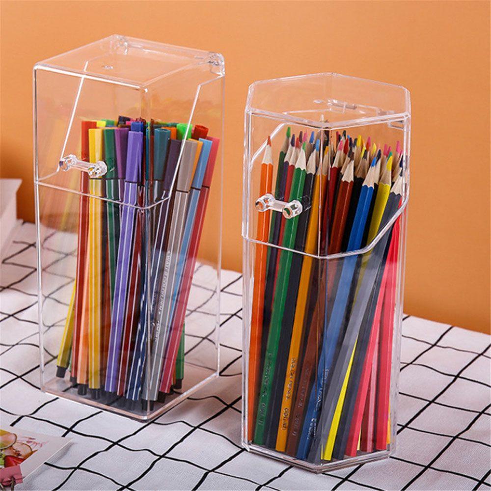Hộp Đựng Bút Trong Suốt Chống Bụi Bẩn Tiện Dụng Cho Gia Đình / Văn Phòng Ốp