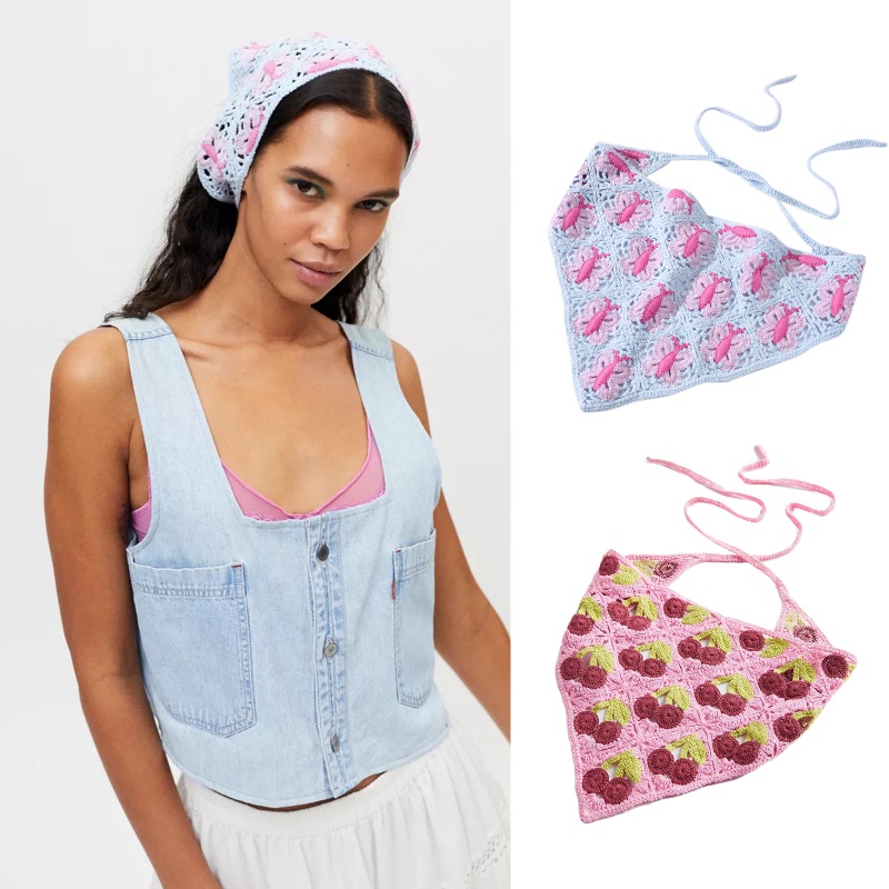 Khăn Turban Đan Móc Nhiều Màu Họa Tiết Dễ Thương Cho Nữ