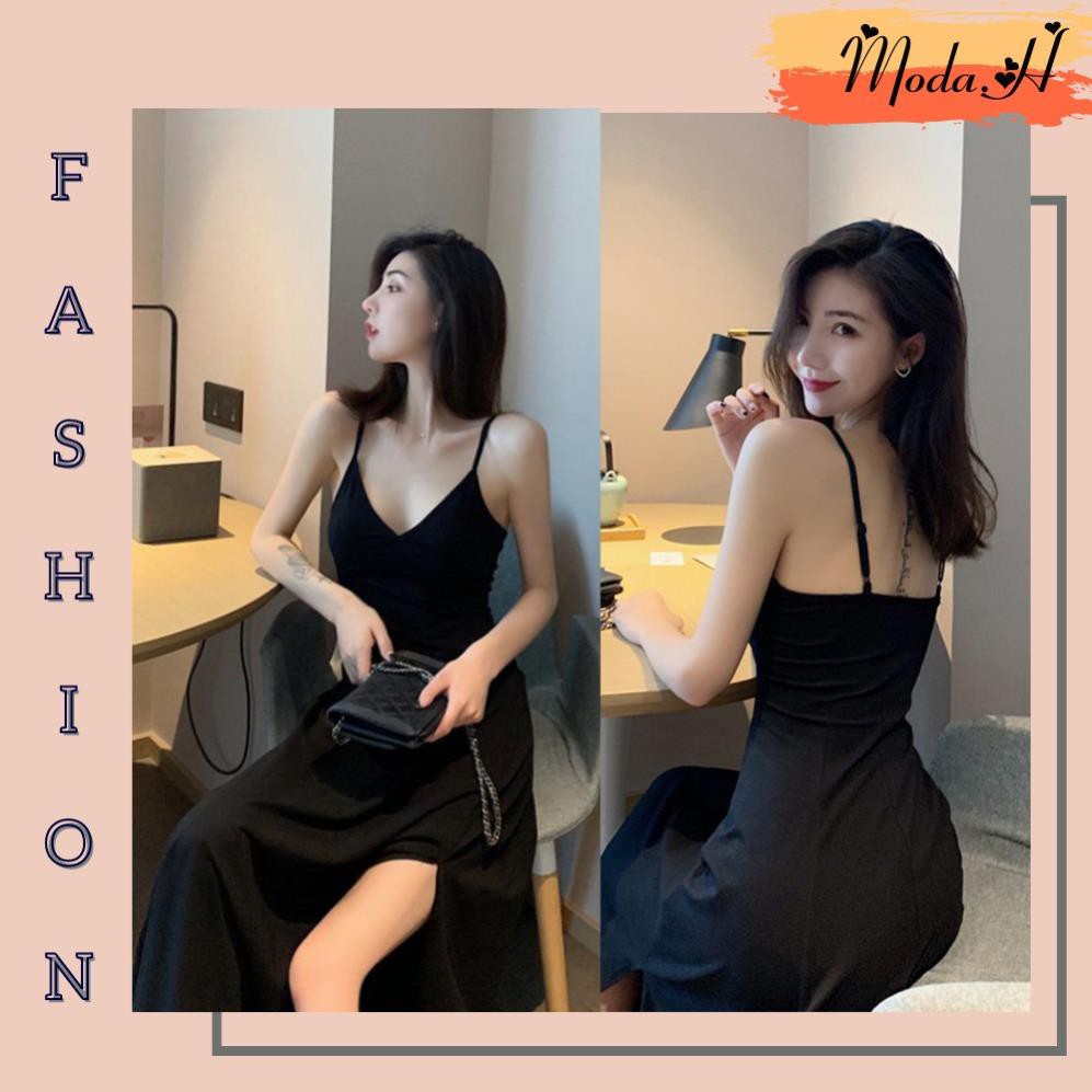 Đầm Nữ, Đầm Maxi Xẻ Tà, Váy Hai Dây, Váy Maxi Thun Dài Gợi Cảm Moda.H  ྇