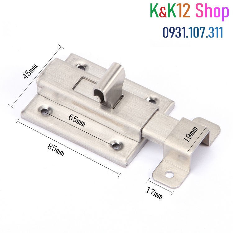 [ Độc quyền] Chốt khóa cửa, then cửa bằng thép không gỉ K09, Loại 2 inch, 3 inch, 4 inch.