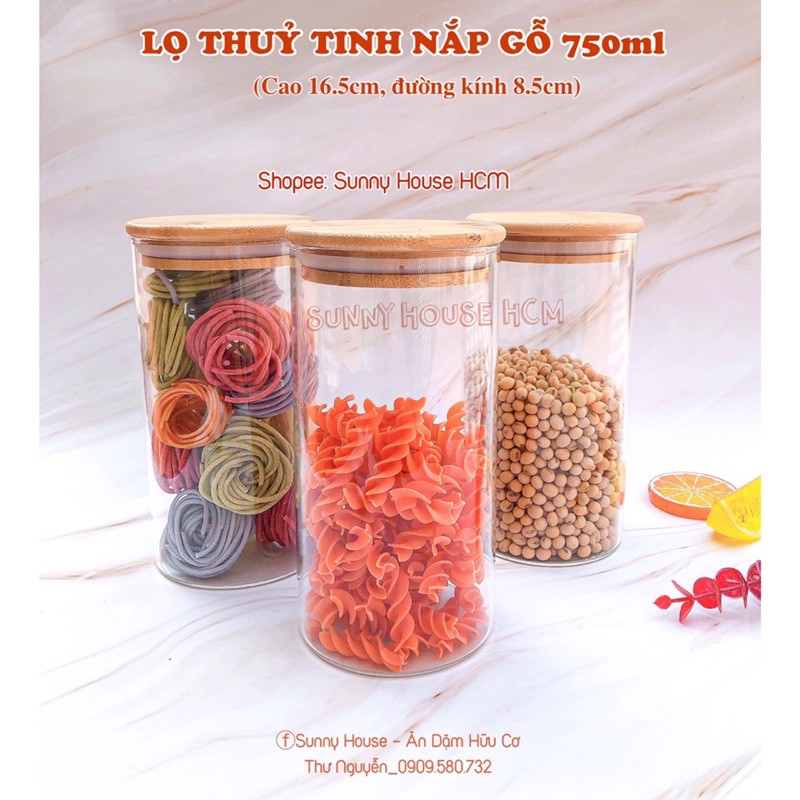 Lọ thuỷ tinh nắp gỗ nhiều size