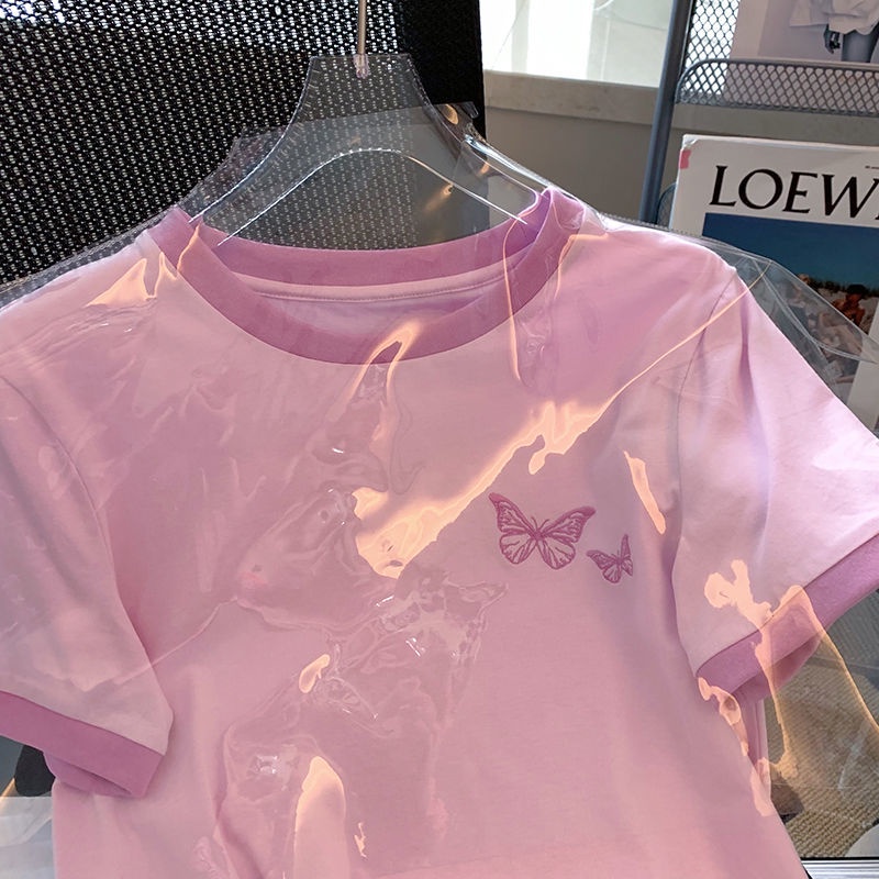 Áo Thun Tay Ngắn Cổ Tròn Thiết Kế Mới Thời Trang Mùa Hè Dành Cho Nữ