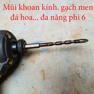 Mũi khoan kính, thủy tinh, gạch men...ĐA NĂNG chuôi lục giác phi 6