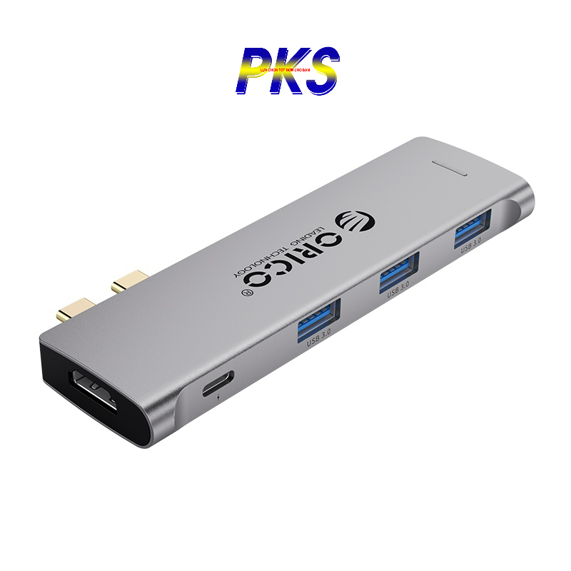 Hub chuyển đổi USB Type-C 5 trong 1 ORICO 2CT-5H-GY1 - Hàng Chính Hãng