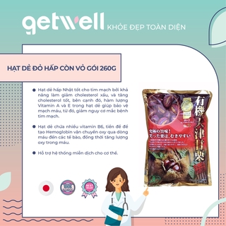 Hạt dẻ đỏ hấp còn vỏ gói 260g - Nhật Bản