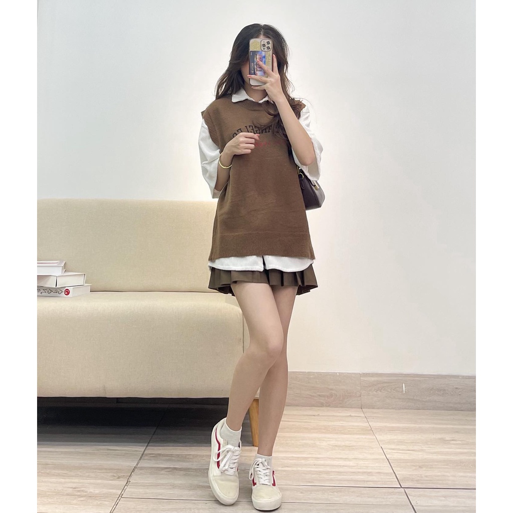 Áo gile cổ trong LOST ANGELES hàng quảng châu Miho house