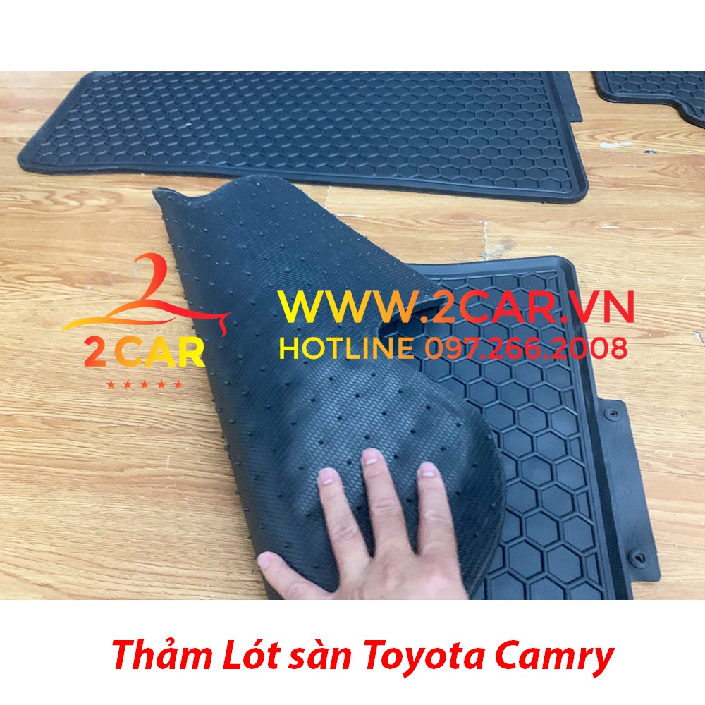 Thảm lót sàn cao su xe Toyota Camry 2019- 2021, 2022, 2023 loại đúc dày theo xe, không mùi mẫu Nissin