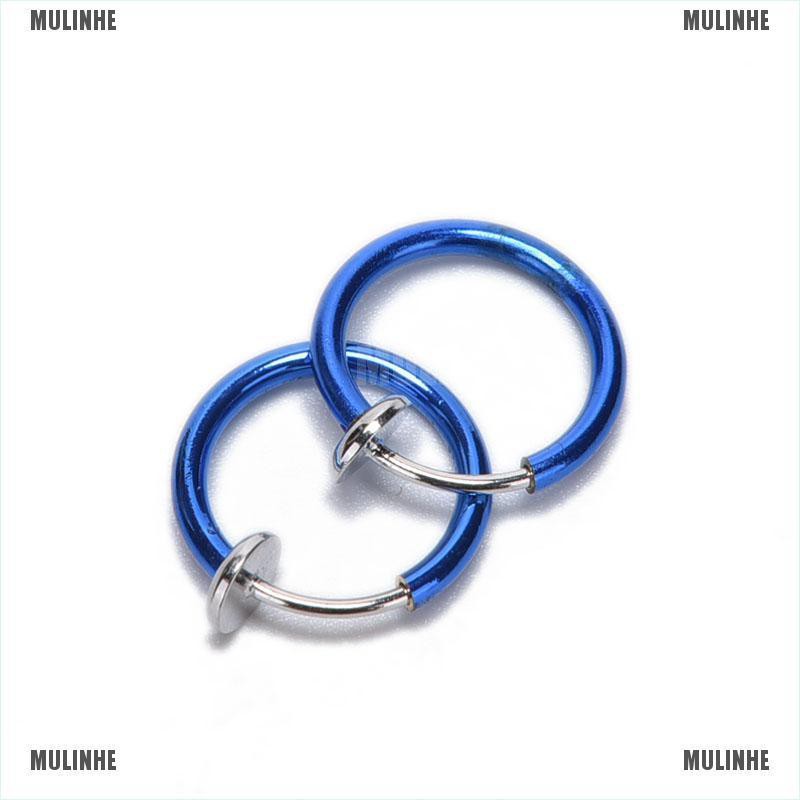 Set 2 Khuyên Kẹp Vành Mũi / Tai Giả Xỏ Lỗ Phong Cách Thời Trang Unisex