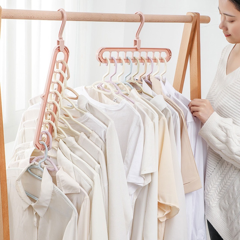 Giá Đỡ Treo Quần Áo 9 Lỗ Đa Năng Có Thể Gấp Gọn Tiện Dụng Cho Gia Đình