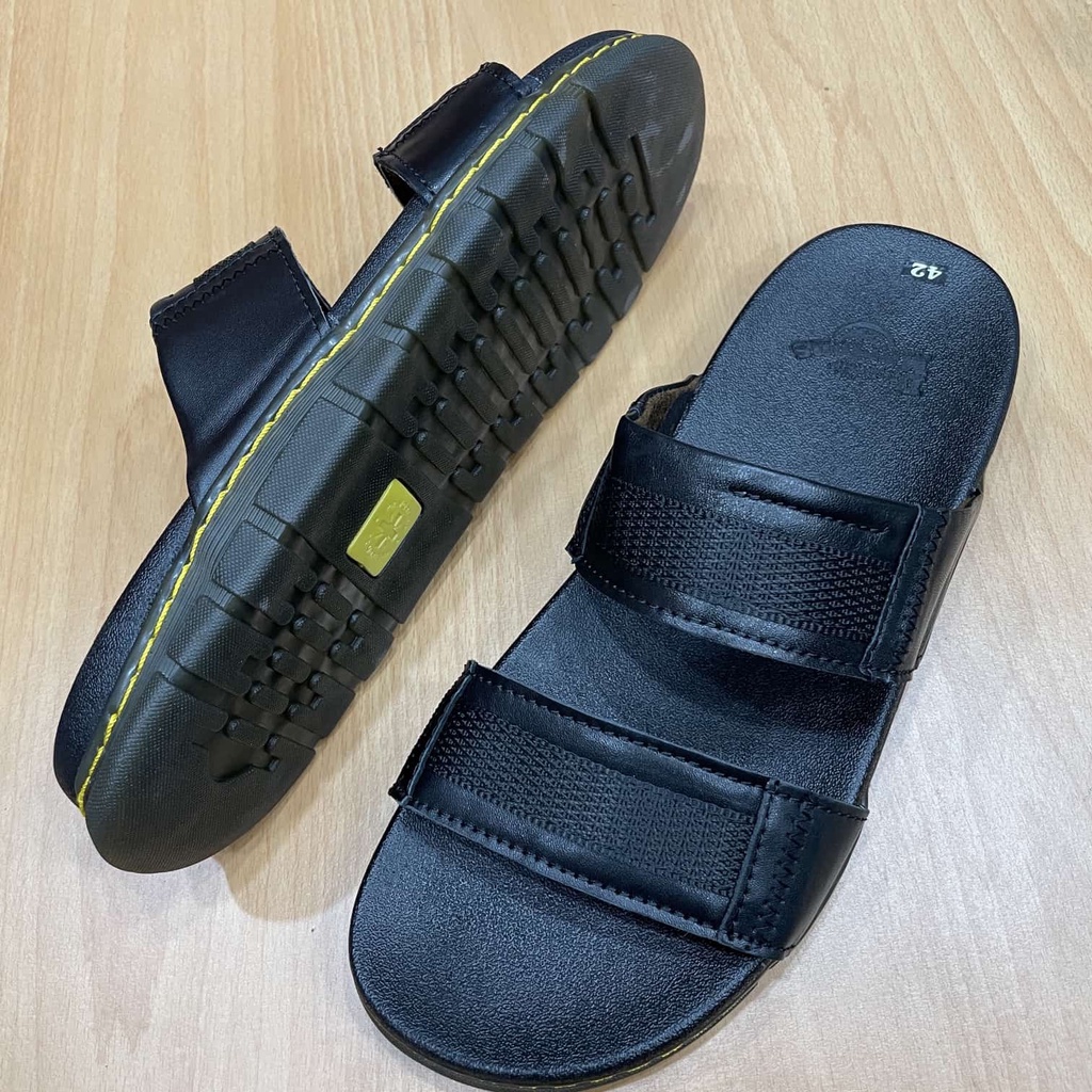 Dép quai ngang kẹp dù nam da bò 100% siêu bền