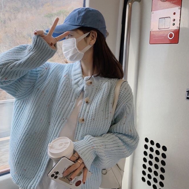(Có Ảnh Feedback) Áo Khoác Len Cardigan Taobao Chất Liệu Len Mềm, Dày Dặn Có Hoạ Tiết Li Ti