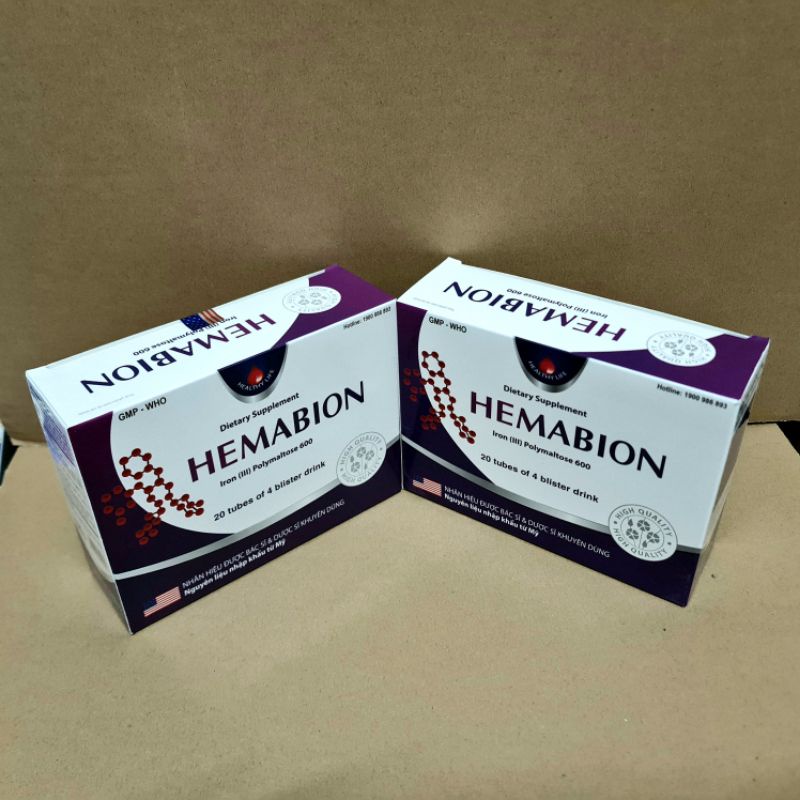 Hemabion giúp bổ sung sắt, acid folic giúp thai nhi phát triển khỏe mạnh cho phụ nữ mang thai - Hộp 20 ống (10ml)