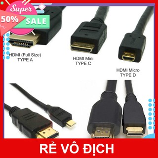 [5❤️][FREESHIP] CÁP, ĐẦU CHUYỂN ĐỔI HDMI NHỎ (MICRO), TRUNG (MINI) RA HDMI LỚN [HCM]