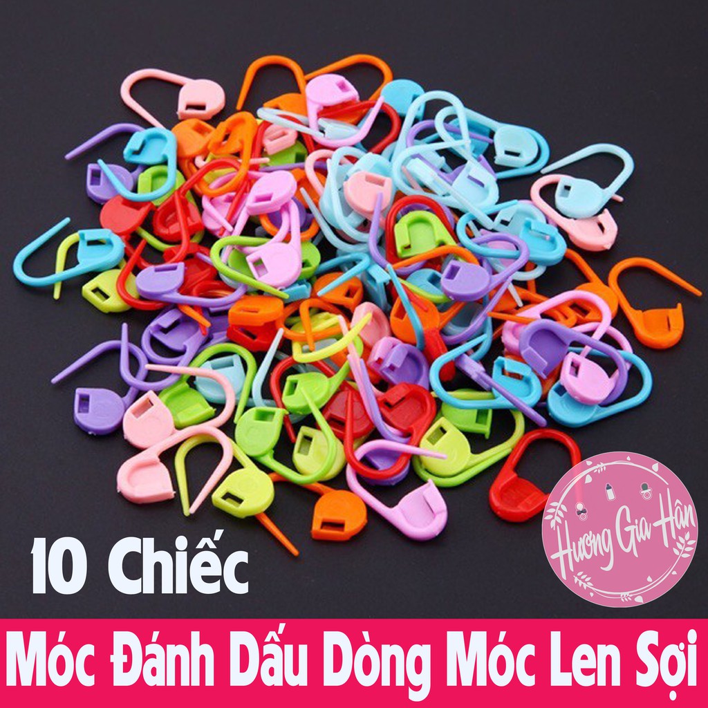 Móc Đánh Dấu Dòng - Ghim Nhựa Đánh Dấu Đan Móc Len (10 Cái)