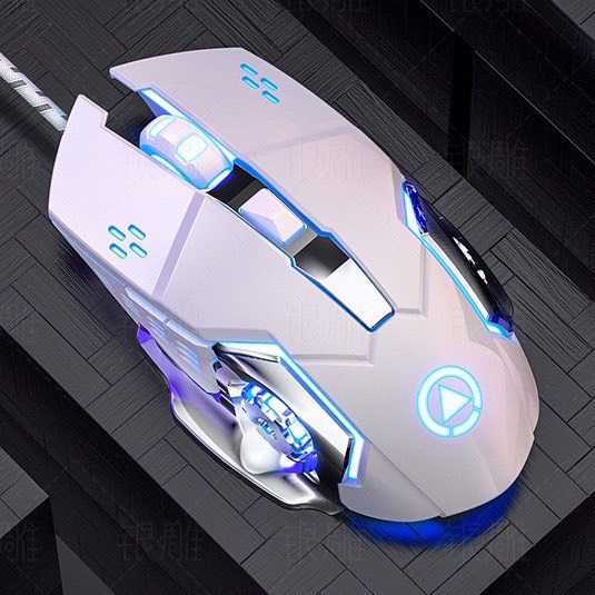 Bàn Phím Cơ Gaming Blue Switch Và Chuột Máy Tính LapTop YINOIAO ZK4V G15 LED 12 Chế Độ Màu Hồng Trắng Rễ Thương Cao Cấp