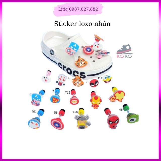 [COMBO 2] Sticker  Lò Xo Gắn Dép, Jibbitz loxo Gắn Dép Crocs Có Lỗ Siêu Đẹp, charm, icon gắn dép