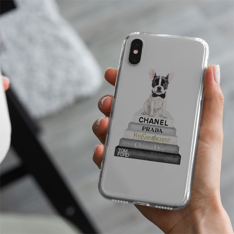 Ốp Lưng thời trang dễ thương chú chó trên những nhãn hiệu nổi tiếng dành cho Iphone 5 đến 12 Promax BRD20210342