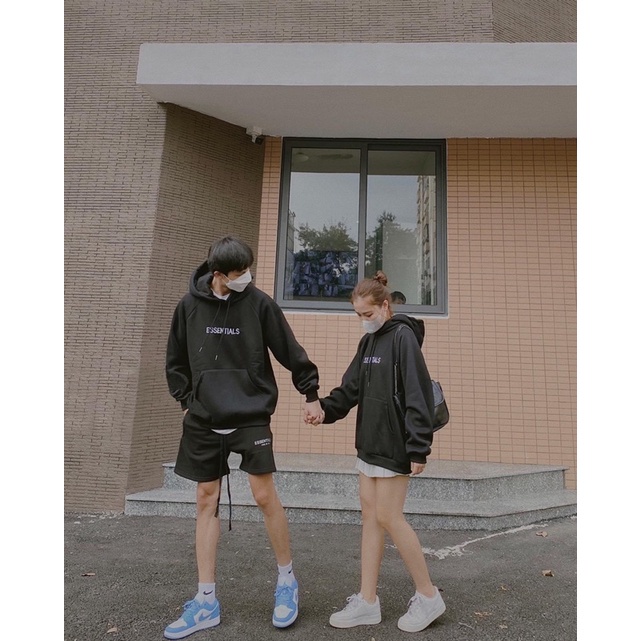 [Hot Hit] Áo hoodie nam nữ. Áo nỉ hoodie ESSENTIALS có mũ form rộng kiểu dáng unisex 2 màu Đen/Be | BigBuy360 - bigbuy360.vn