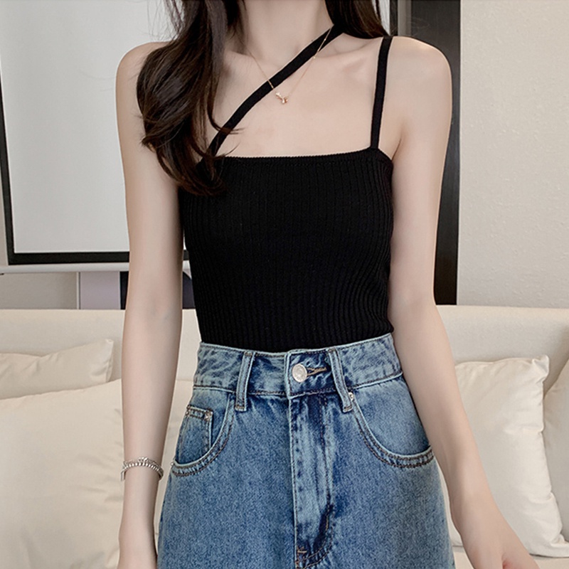 Áo Croptop Dệt Kim Trễ Vai Thiết Kế Mới Quyến Rũ Cho Nữ