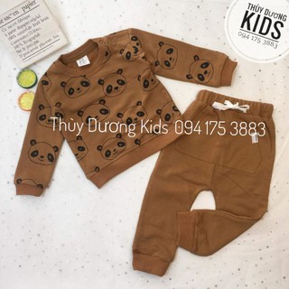 Bộ nỉ mặt gấu trúc Hm xuất cho bé trai