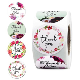 Cuộn 500 tem Sticker Thank you in Màu Tự Dính - Tem cảm ơn