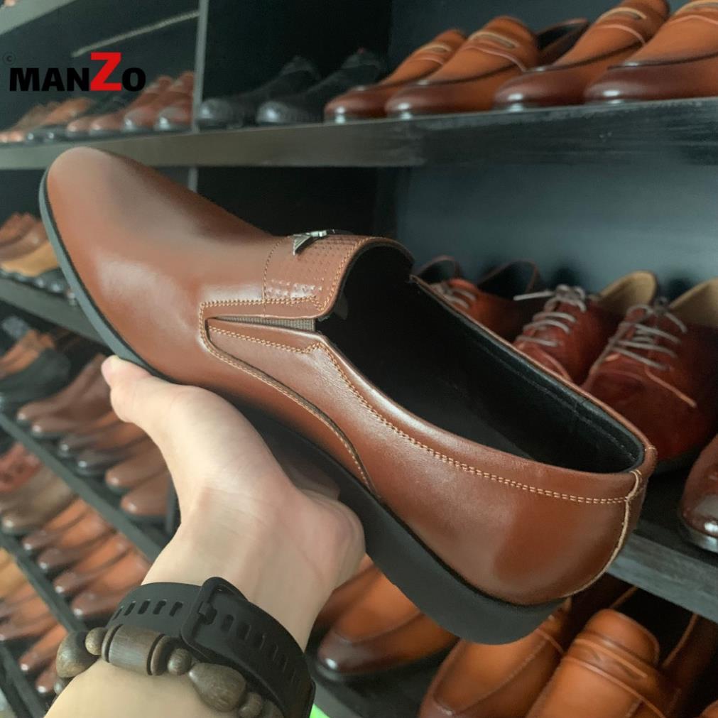 GIÀY TÂY NAM TĂNG CHIỀU CAO 6CM - GIÀY CAO CẤP CÔNG SỞ DA BÒ - BẢO HÀNH 12 THÁNG TẠI MANZO STORE - GT110