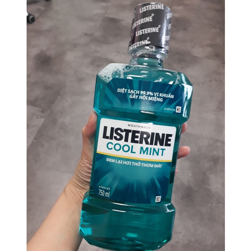 Nước Súc Miệng Listerine 750ml Cool Mint Mountwash Diệt Khuẩn Thơm Miệng