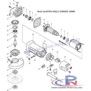 Phụ tùng thay thế cho máy mài 100mm maktec mt954- part 2
