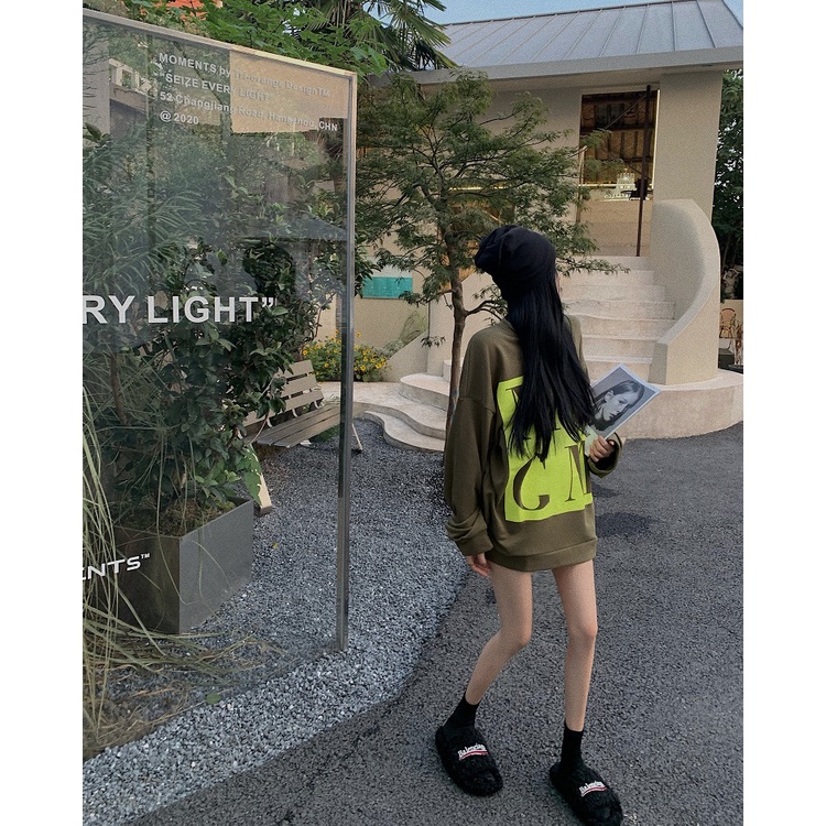 Áo Sweater Tay Dài Dáng Rộng In Chữ Cá Tính Thời Trang Mùa Thu Cho Nữ | BigBuy360 - bigbuy360.vn