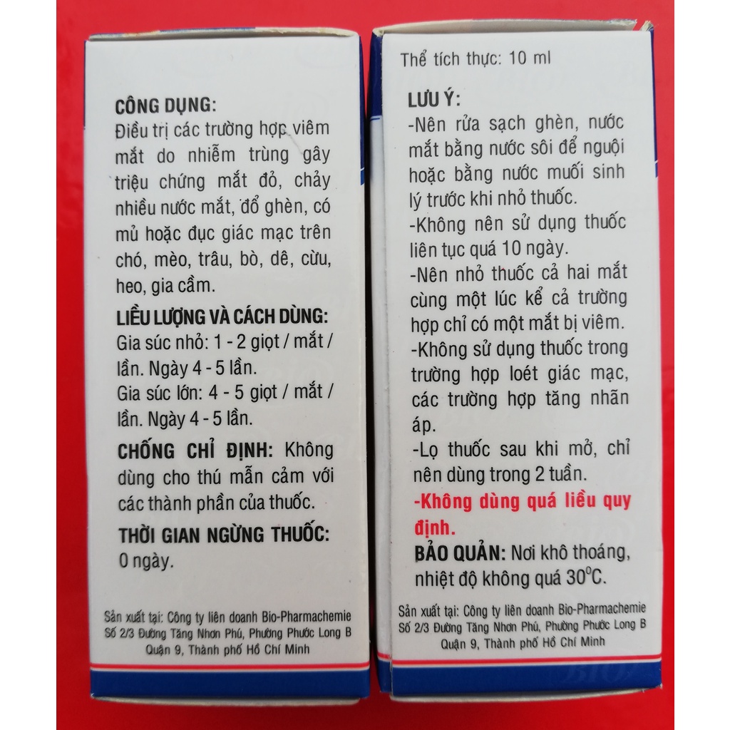 BIO-GENTADROP 10ml Dùng cho gia súc, gia cầm, chó, mèo