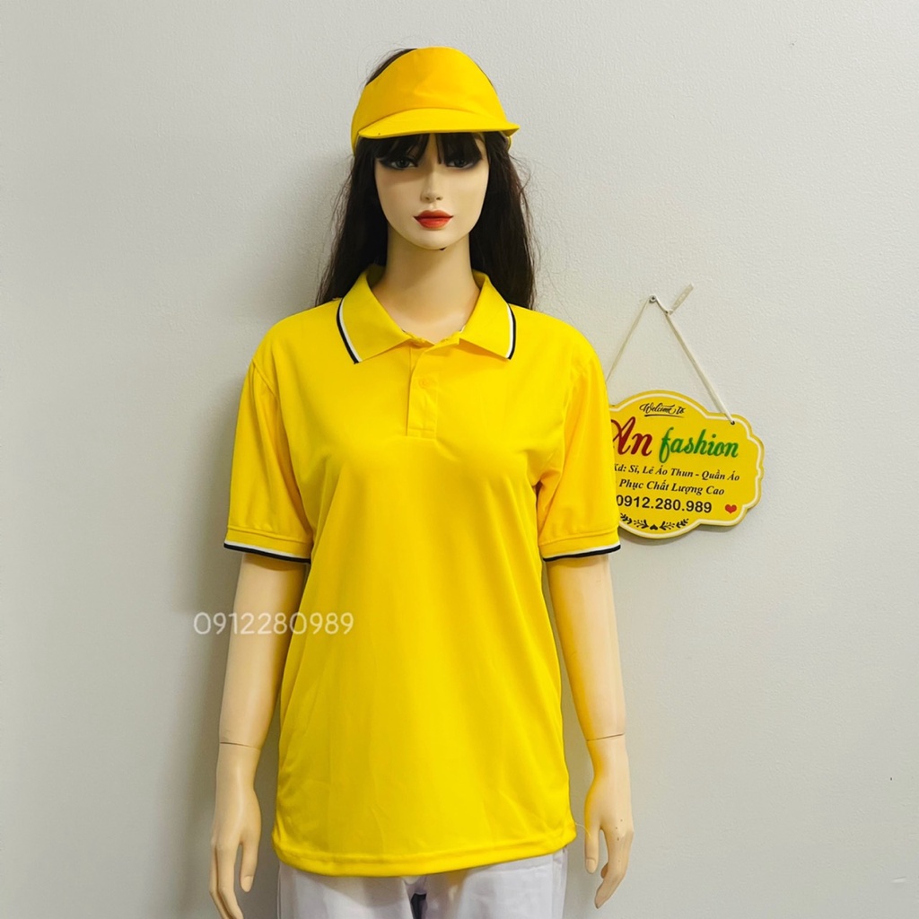 Áo Thun có cổ thời trang nam nữ vải cá sấu mè có nhiều màu sắc _ Hình chụp thật