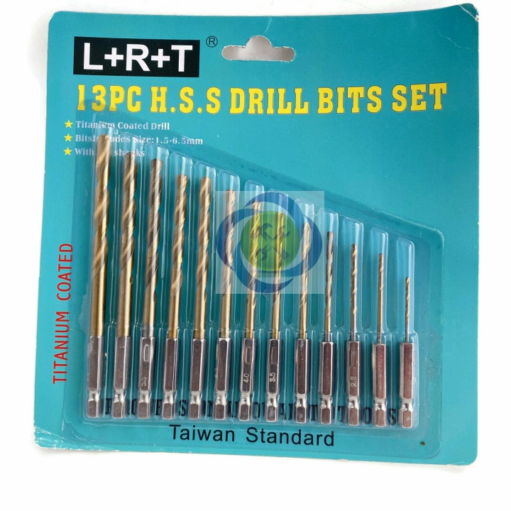 Bộ mũi khoan sắt đuôi lục giác L+R+T 13 chi tiết LRT-MK01 1.5mm - 6.5mm