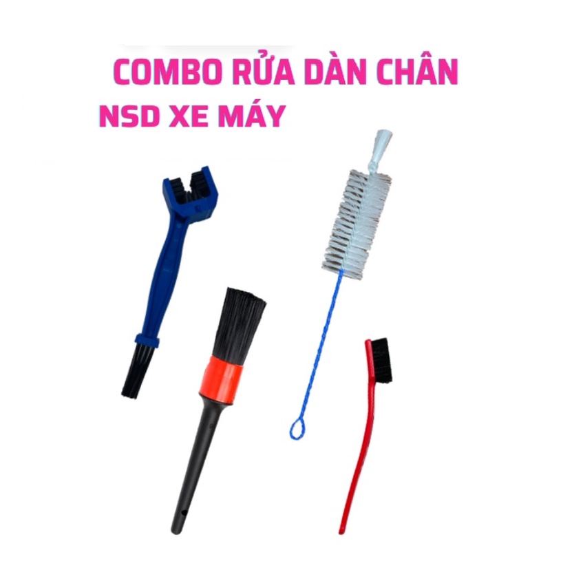Bộ dụng cụ rửa dàn chân xe máy tại nhà
