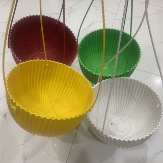 Chậu nhựa treo trồng cây hoa 05 chậu, chậu sóng treo nhựa dẻo cao cấp KT 21x15cm