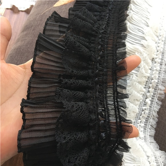 Dây Ruy Băng Vải Voan Rộng 9CM Viền Ren Thêu Họa Tiết 3D Sang Trọng Trang Trí Cổ Áo Đầm DIY