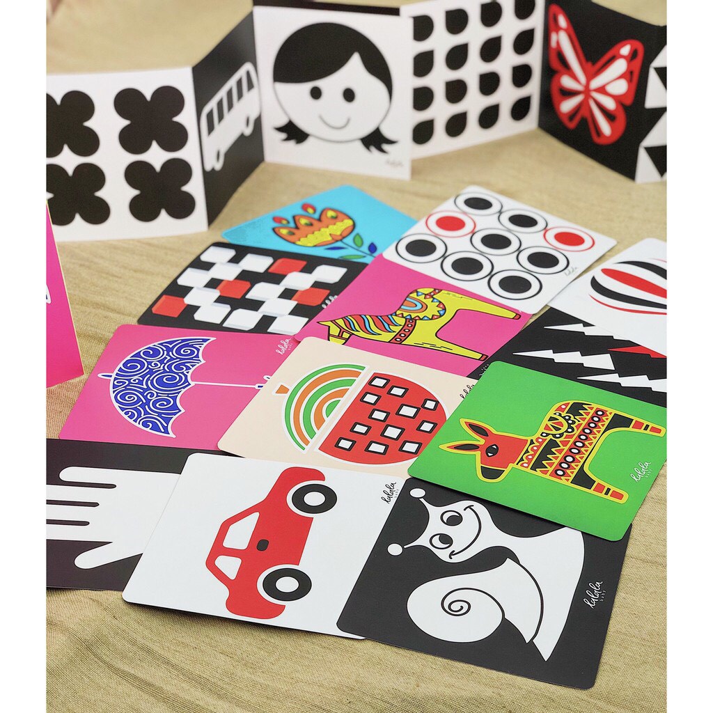 Bộ 6 thẻ kích thích thi giác cho trẻ từ  giúp bé phát triển toàn diện 14cm