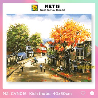 Tranh tô màu số hoá METIS Tranh phong cảnh nét xưa Việt Nam Phố Cổ CVN016