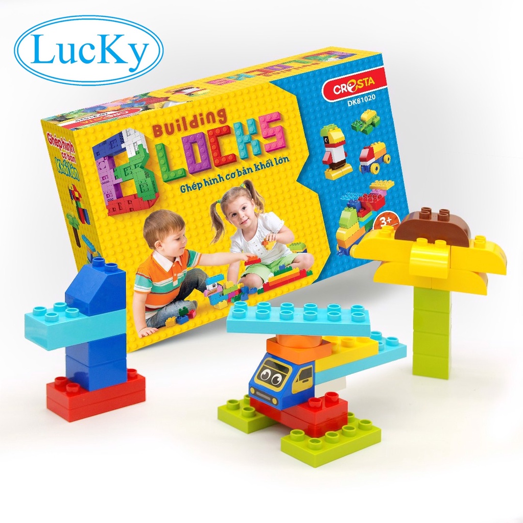 Đồ Chơi Ghép Hình DUKATOYS - Cơ Bản Khối Lớn - DK81020 An Toàn Cho Trẻ