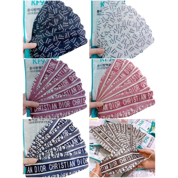 Khẩu trang KF94 phong cách Hàn Quốc họa tiết Thời trang đạt chuẩn quốc tế (Túi 10 cái)