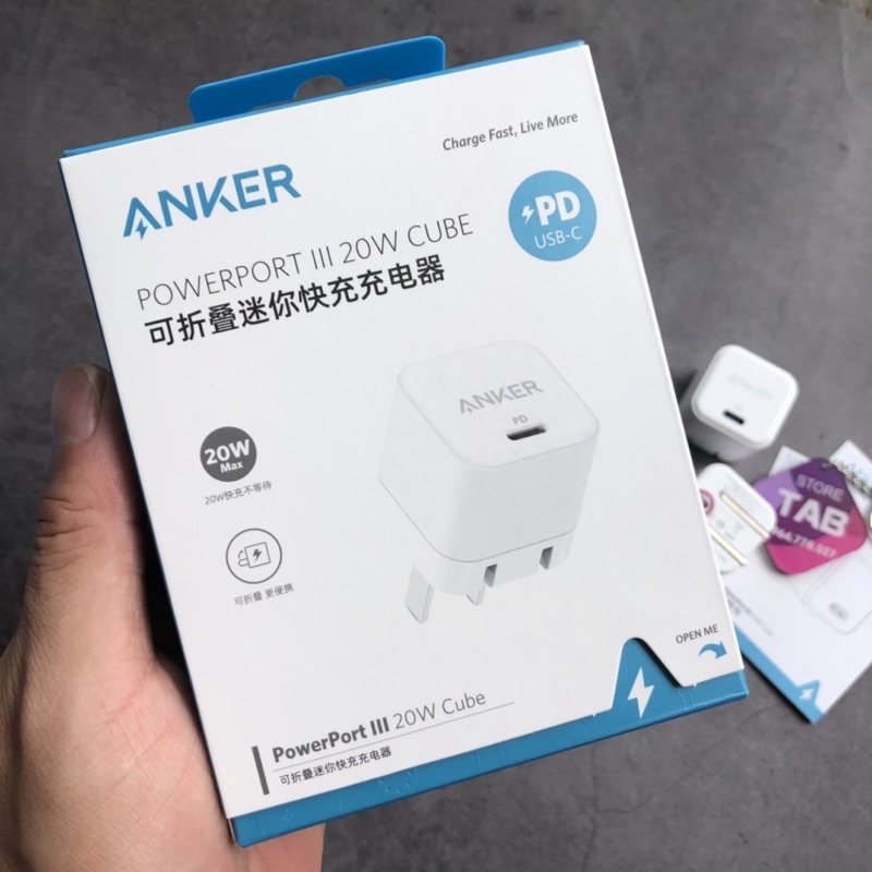 Củ Sạc Anker PowerPort 3 PD Cube 20w - A2149 (Bảo Hành 18T)