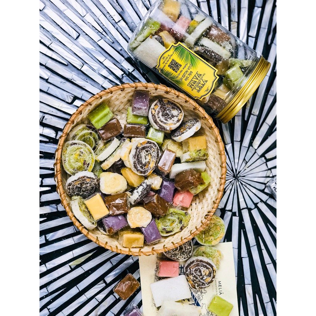 Kẹo dừa bến tre ngon VIETFARM mix 10 vị 250g - 500g -1kg