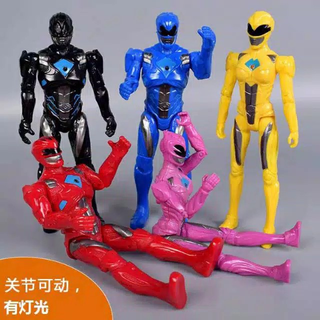 Set 5 Mô Hình Nhân Vật Phim Power Rangers Contents Trang Trí Bánh Kem