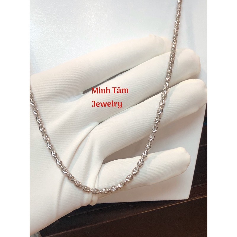 Dây chuyền bạc nam dây bi,Dây chuyền bi bạc nam xi bạch kim cao cấp-Minh Tâm Jewelry