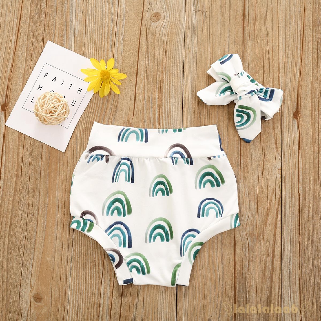 Quần Short Lưng Cao In Họa Tiết Trái Tim Cho Bé Gái
