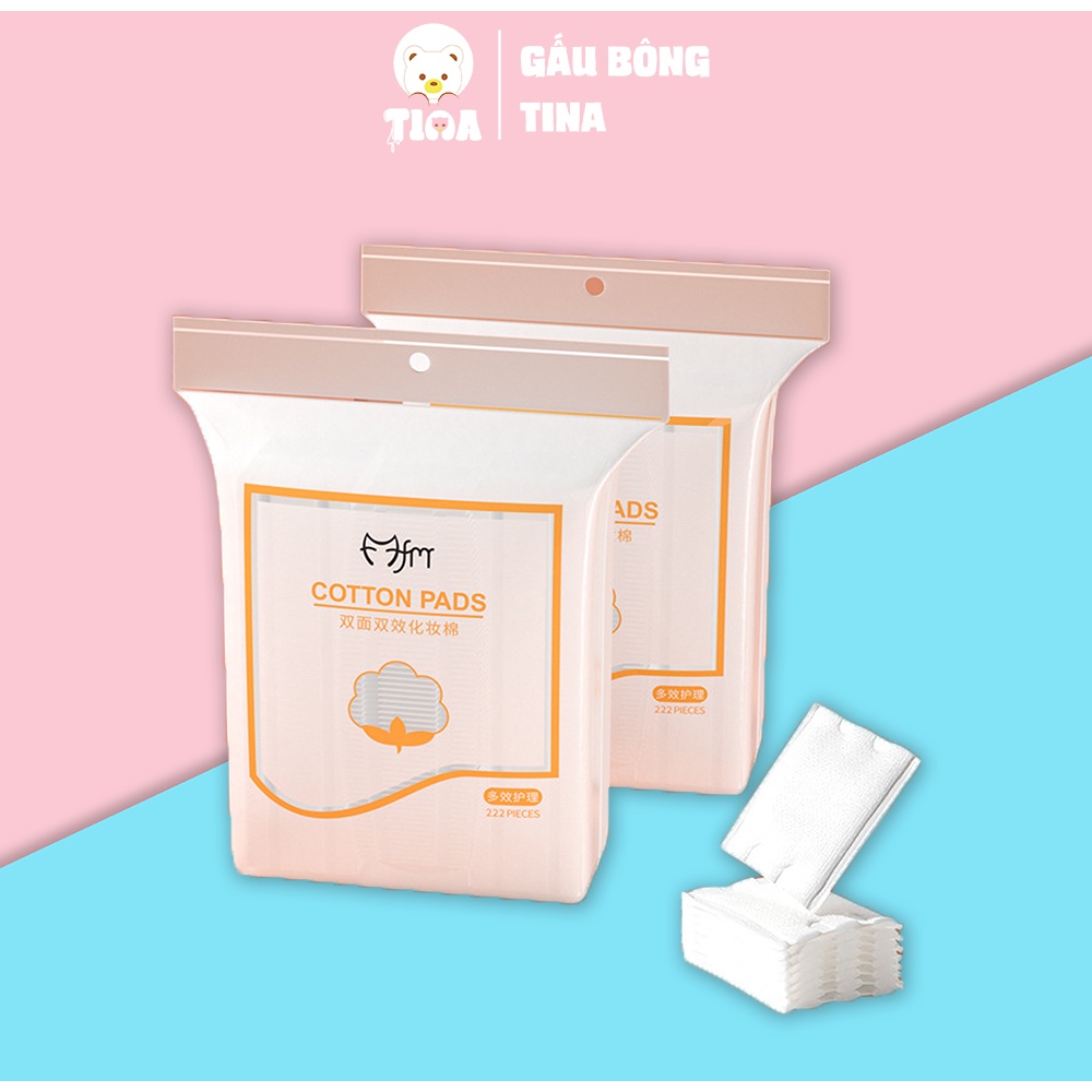 Bông tẩy trang 222 miếng 3 lớp Cotton Pads, tẩy tran Mofa Meiren chính hãng cho nam và nữ