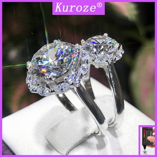 Nhẫn đính đá Moissanite thời trang cho nữ 