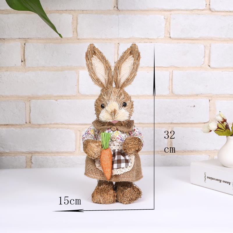 Easter Bunny Prop Trang trí phòng khách Mô phỏng Easter Bunny Lông thỏ Cỏ